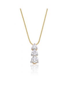 Graduating 3 Diamond 0.30ct Pendant In 9K Yellow Gold