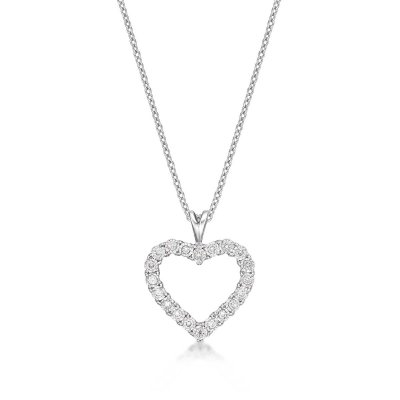 Miracle Diamond Heart Pendant Necklace 0.20ct Diamond 9K White Gold