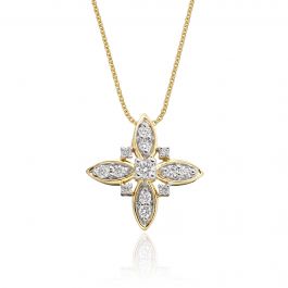 Lily 0.25ct cluster diamond pendant in 9K yellow gold