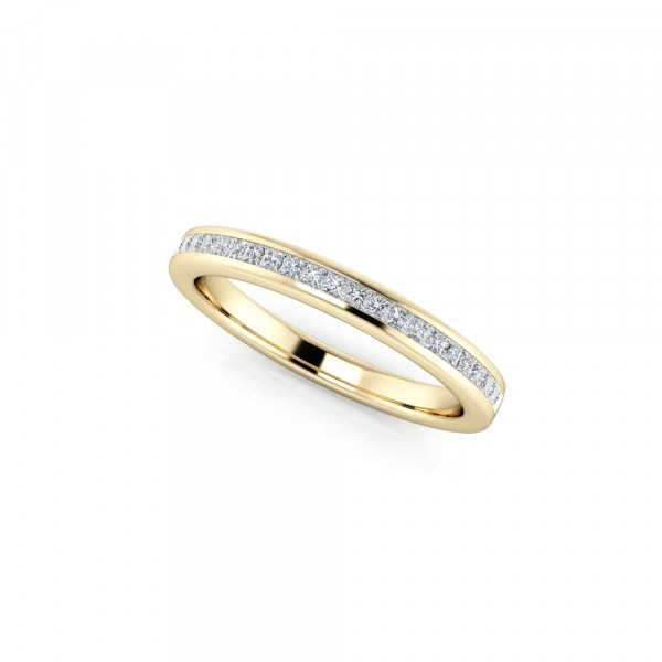 Diamond Half Eternity Ring 0.25ct Princess Diamond 18K yellow gold