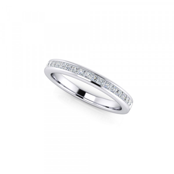 Diamond Half Eternity Ring 0.33ct Princess Diamond 18K white gold