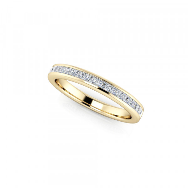 Diamond Half Eternity Ring 0.33ct Princess Diamond 18K yellow gold
