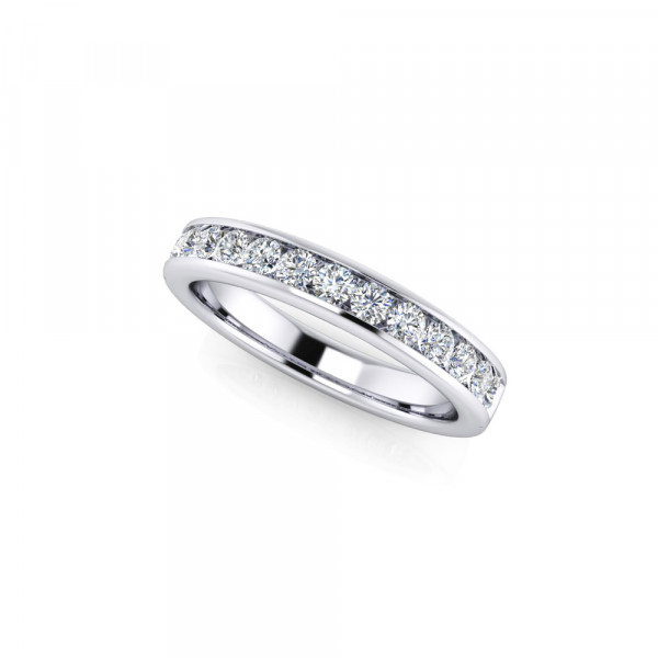 Diamond Half Eternity Ring 0.50ct Diamond Band 18K white gold