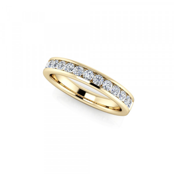 Diamond Half Eternity Ring 0.50ct Diamond Band 18K yellow gold