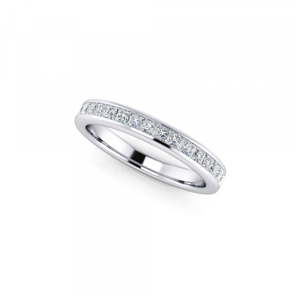 Diamond Half Eternity Ring 0.50ct Princess Diamond 18K white gold