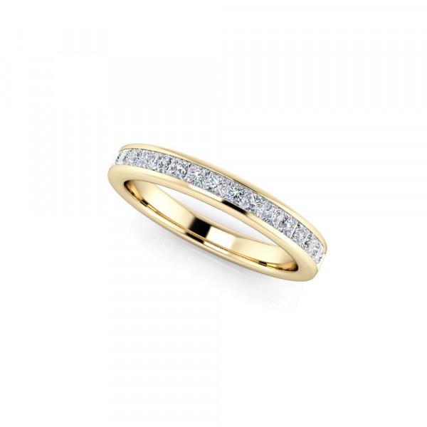 Diamond Half Eternity Ring 0.50ct Princess Diamond 18K yellow gold