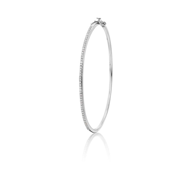 Prong Set 0.40ct Diamond Bangle In 18K White Gold