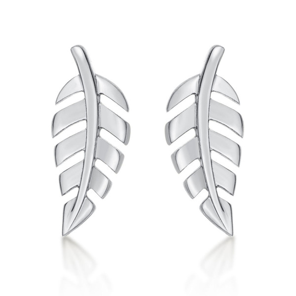Sterling Silver Feather Earrings