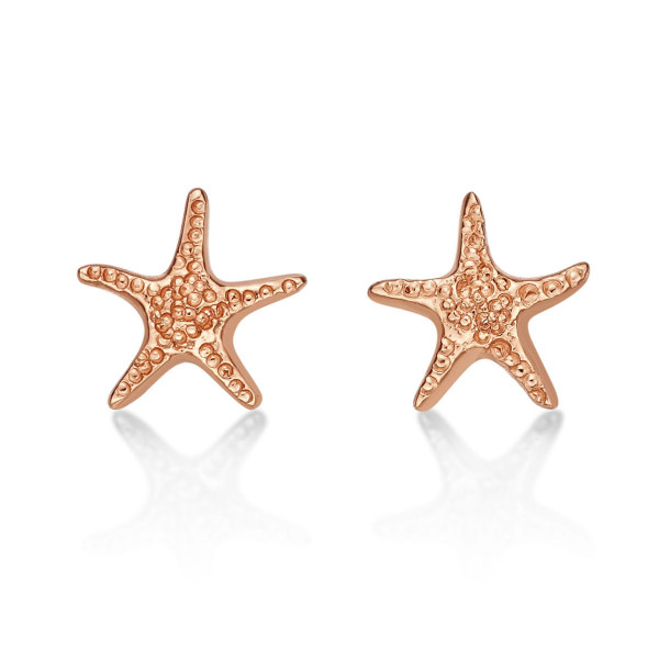 Rose Gold Plated Sterling Silver Starfish Earrings