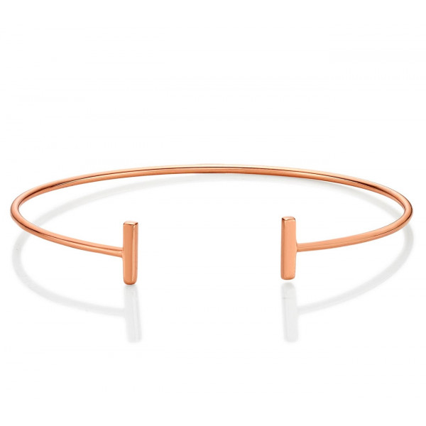 Rose Gold Plated Contemporary Sterling Silver Bangle