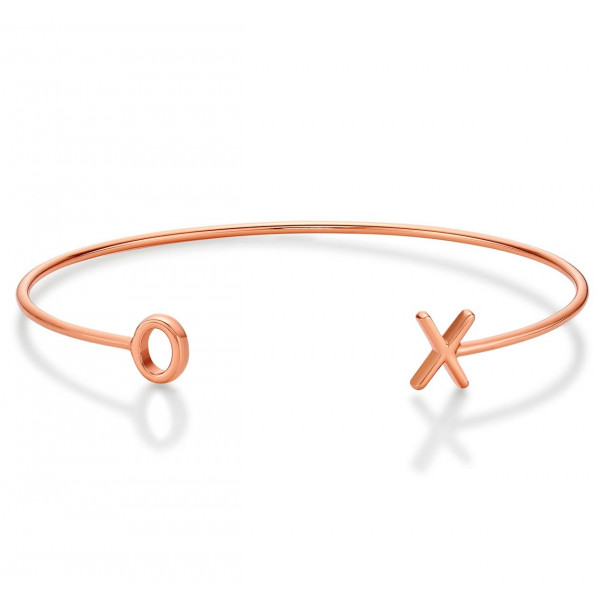 Rose Gold Plated XO (Hugs & Kisses) Sterling Silver Bangle