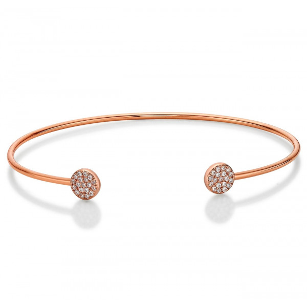 Rose Gold Plated Sterling Silver Sparkle Bangle with Cubic Zirconia