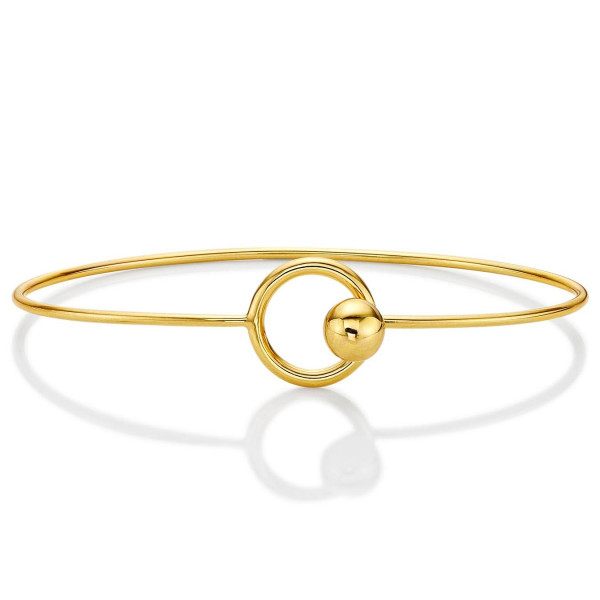Yellow Gold Plated Fashionable Sterling Silver Bangle, Openable Bangle