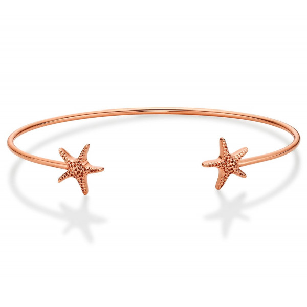 Rose Gold Plated Sterling Silver Starfish Bangle