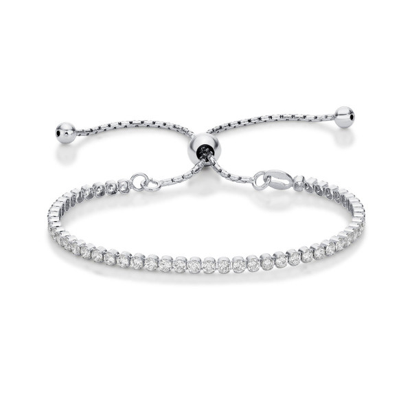 Sterling Silver Zirconia Bracelet, Silver or Yellow Gold Plated