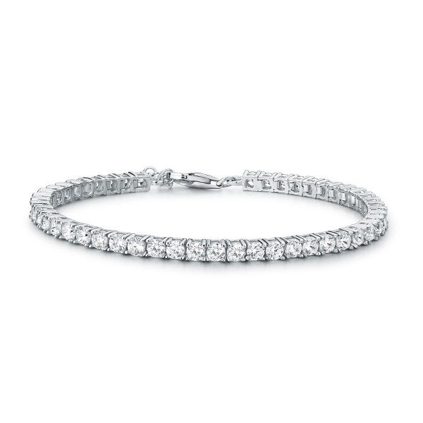 Sterling Silver Tennis Bracelet 3mm White Cubic Zirconia