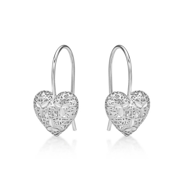 Webbed Heart 925 Sterling Silver Drop Earrings