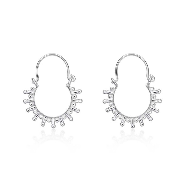 Solar 925 Sterling Silver Hoop Earrings