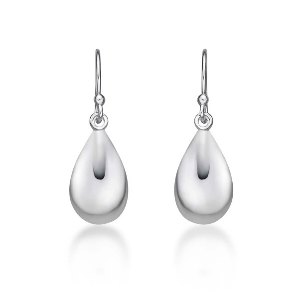 Plain Polished 925 Sterling Silver Tear Drop Earrings