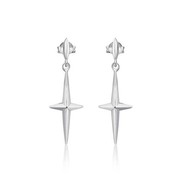 Simple Cross Drop Earrings in 925 Sterling Silver