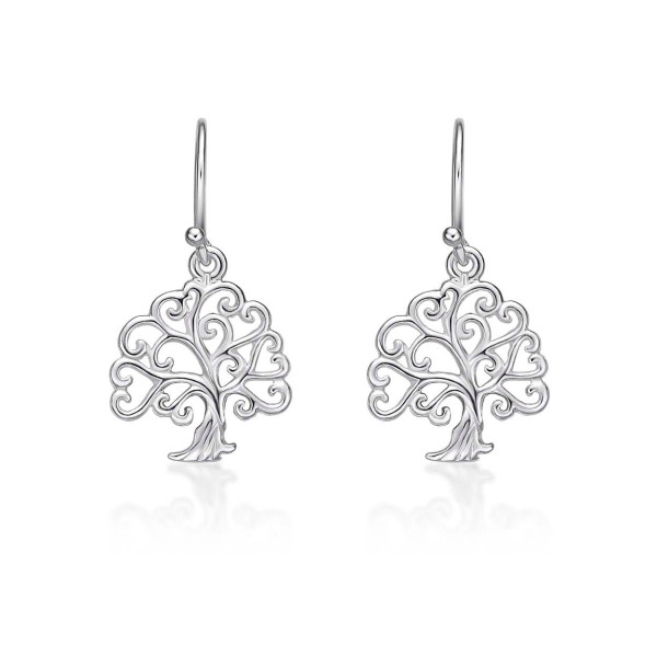 Tree of Life 925 Sterling Silver Dangle Earrings