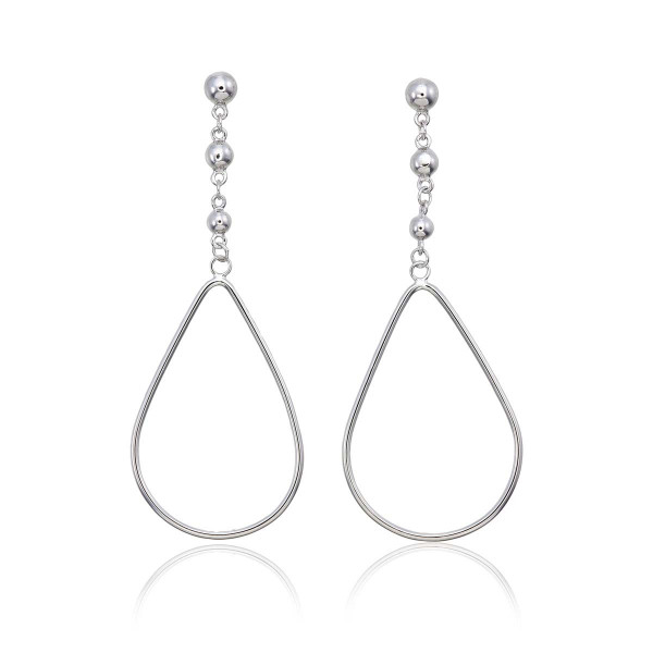 Hanging Pear Drop Earrings in Sterling Silver