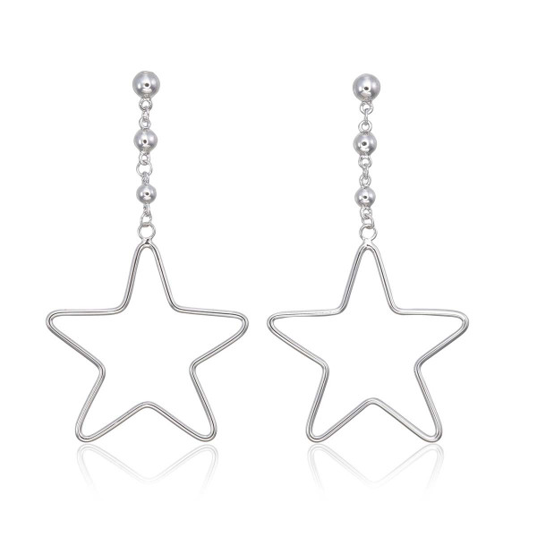 Hanging Star Earrings in Sterling Silver