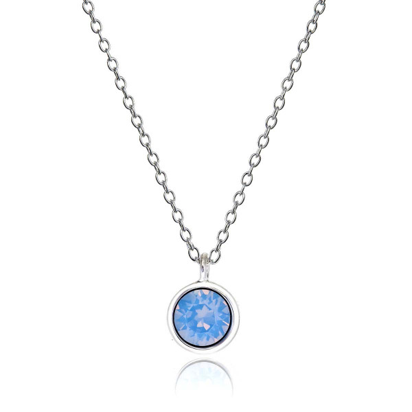  Air Blue Opal Swarovski Crystal Pendant Necklace 925 Sterling Silver