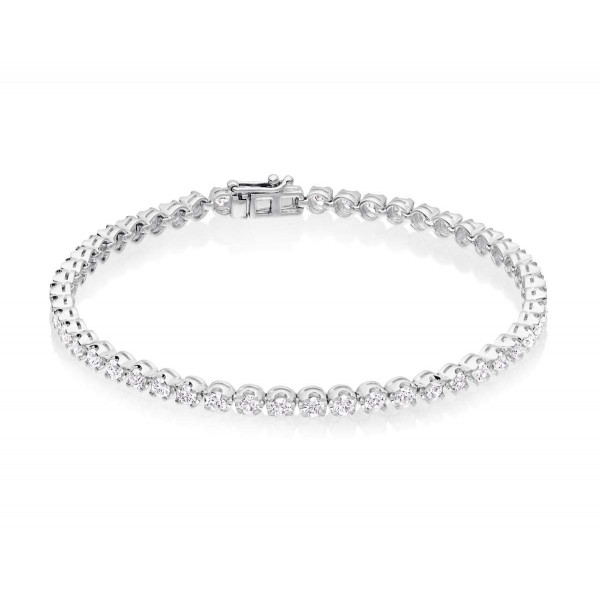 Diamond Tennis Bracelet 3ct G/HSI Quality Basket Claw 18K White Gold