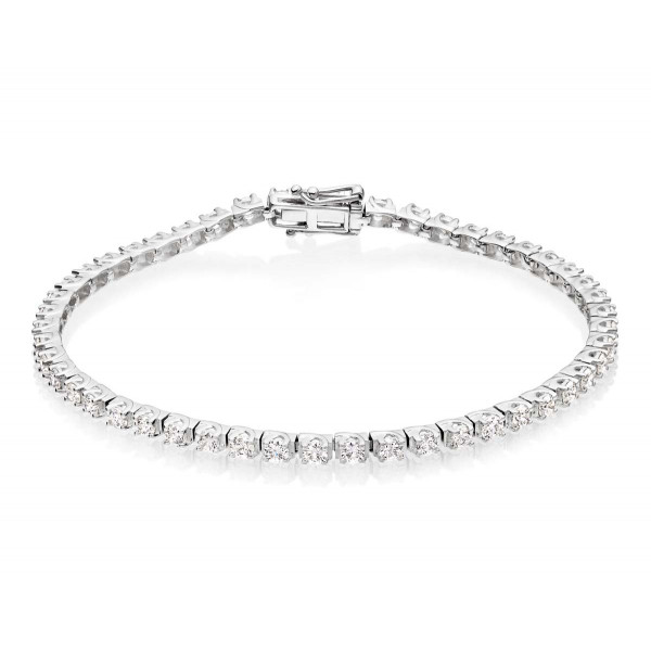 Diamond Tennis Bracelet 3ct G/HSI Quality Box Claw 18K White Gold