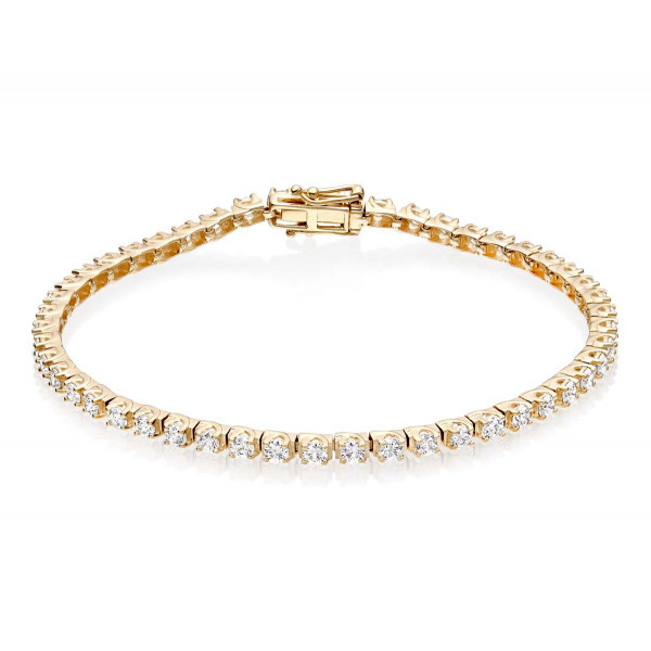 Diamond Tennis Bracelet 3ct G/HSI Quality Box Claw 9K Yellow Gold