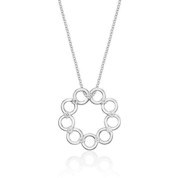 Infinity Diamond Pendant Necklace 0.16ct Diamonds in 9K White Gold