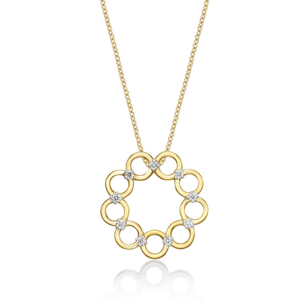 Infinity Diamond Pendant Necklace 0.16ct Diamonds in 9K Yellow Gold