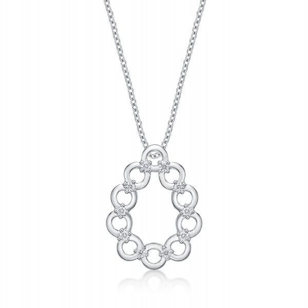 Harmony Diamond Pendant Necklace 0.22ct Diamonds in 9K White Gold