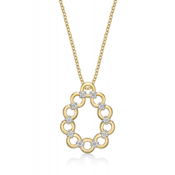 Harmony Diamond Pendant Necklace 0.22ct Diamonds in 9K Yellow Gold
