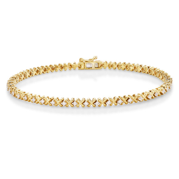 Hugs & Kisses Design Diamond Bracelet 0.50ct Diamonds 9K Yellow Gold