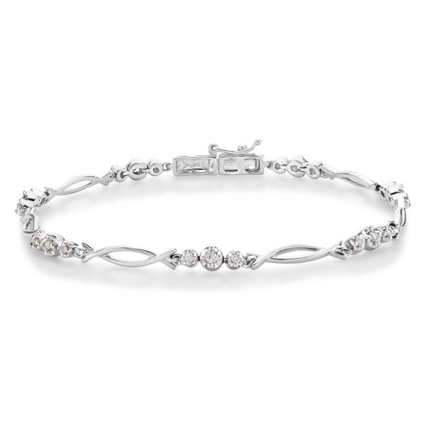 Infinity Diamond Bracelet 0.30ct Diamonds in 9K White Gold