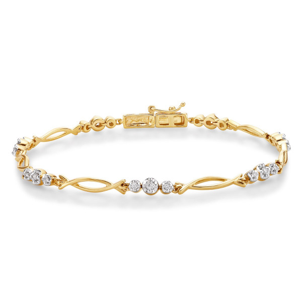 Infinity Diamond Bracelet 0.30ct Diamonds in 9K Yellow Gold