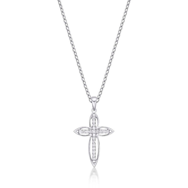 Divine Diamond Cross Pendant Necklace 0.15ct Diamond 9K White Gold