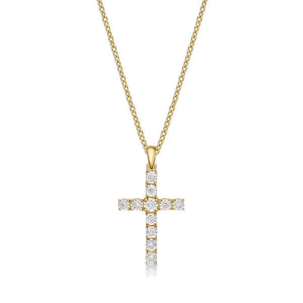 Diamond Cross Pendant | Diamond Cross Necklaces in White Gold and ...