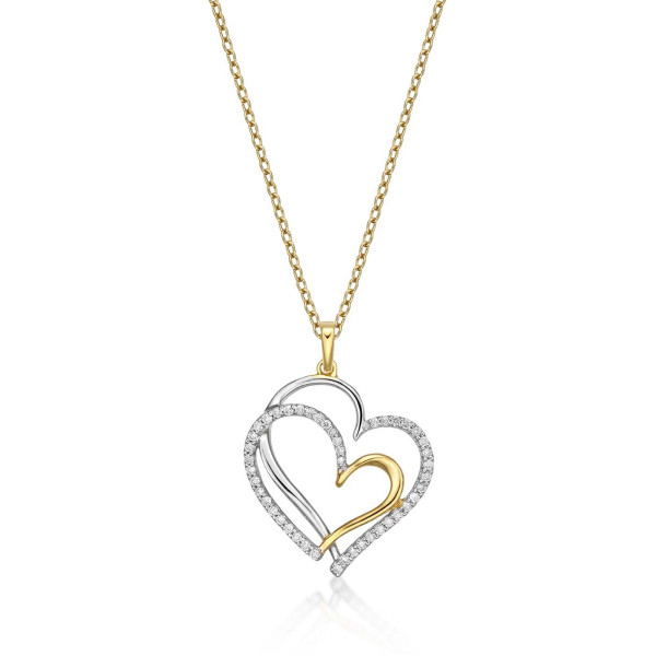 Unity Diamond Heart Pendant Necklace 0.31ct Diamond 9K Yellow Gold