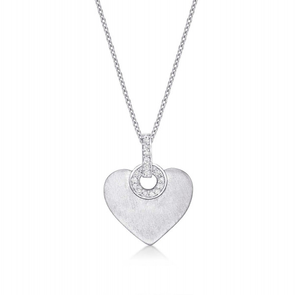 Adore Diamond Heart Pendant Necklace 0.12ct Diamond 9K White Gold
