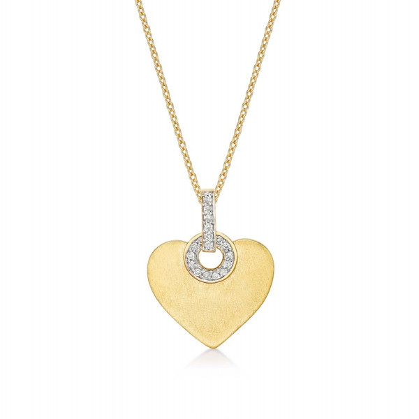 Adore Diamond Heart Pendant Necklace 0.12ct Diamond 9K Yellow Gold