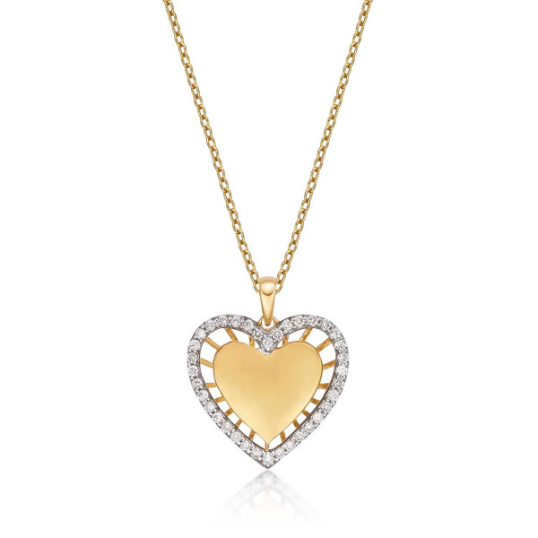 Desire Diamond Heart Pendant Necklace 0.33ct Diamond 9K Yellow Gold
