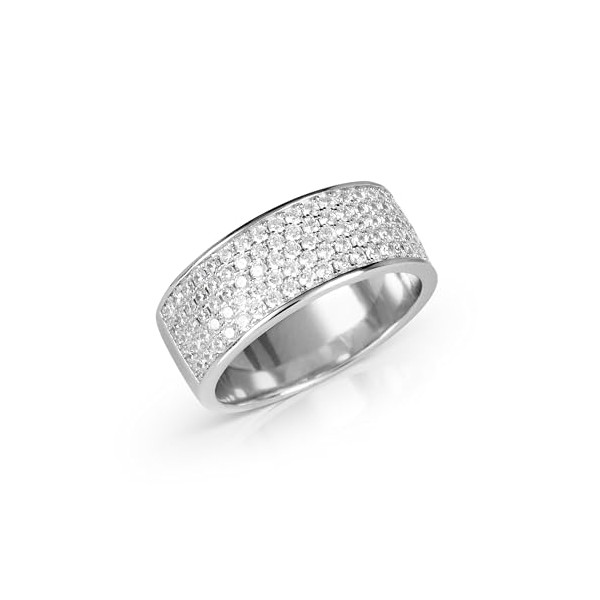 Sterling Silver Half-Eternity Ring for Women with Cubic Zirconia Stones