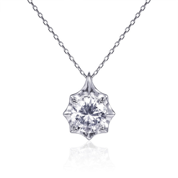 Sparkling Star 925 Sterling Silver Pendant Necklace with Cubic Zirconia