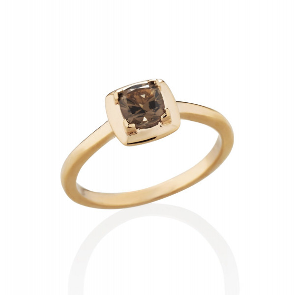 Smoky Quartz Ring in 18K Rose Gold