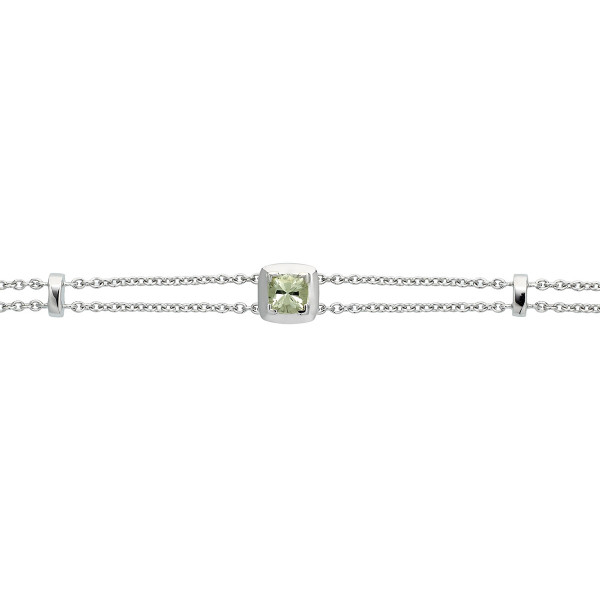 Green Amethyst Bracelet in 18K White Gold