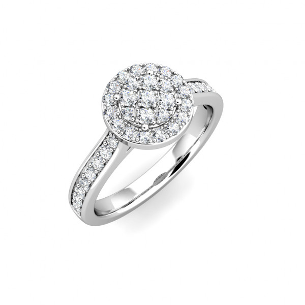Glimmer Diamond Cluster Engagement Ring 0.35ct Diamonds in 18K White Gold