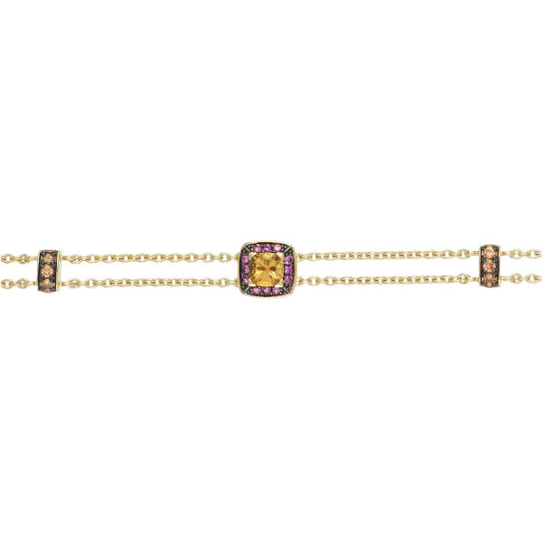 Citrine and Pink Sapphire Bracelet in 18K Yellow Gold